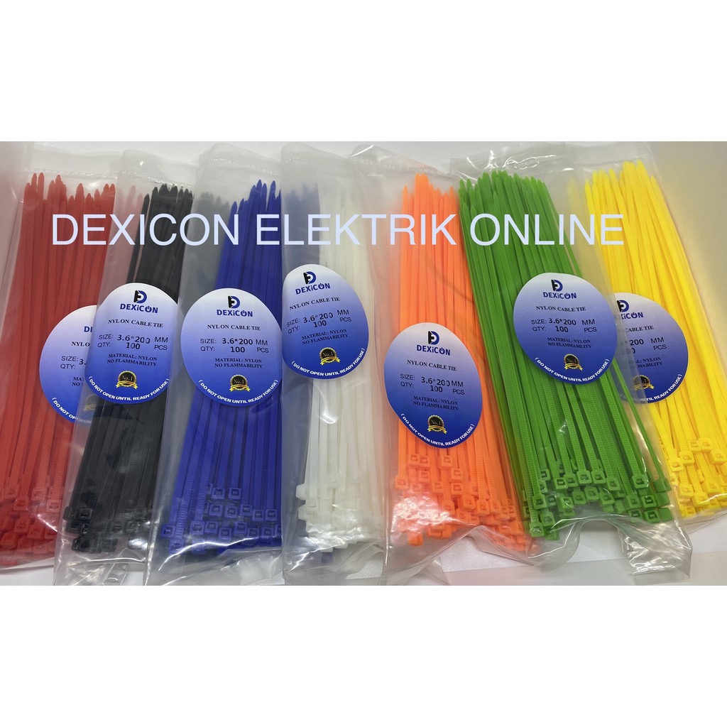 Kabel ties 20 cm/lebar 3.6 mm/cable tie/pengikat plastik/tali serut/kabel plastik/ties 20 cm warna