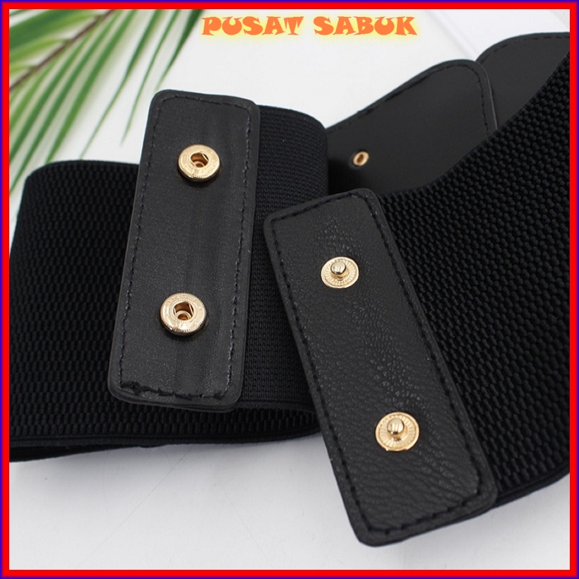 Belt Lebar Sabuk Wanita Obi Karet Women Ikat Pinggang Fashion Gesper Korset Cewek Korea Oby Besar Jumbo Big size Gasper Hitam Gemuk Cantik Mewah