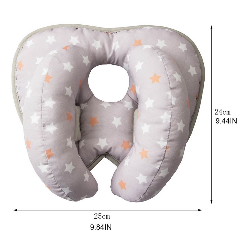 Mary Bantal Leher / Kepala 2 In 1 Adjustable Motif Kotak-Kotak / Bintang Untuk Bayi / Travel