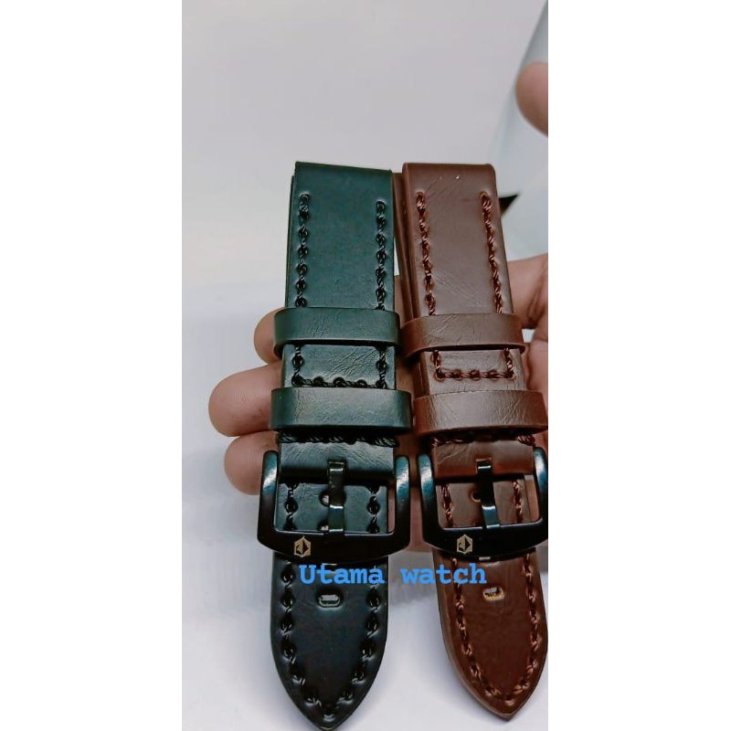 STRAP TALI JAM TANGAN KULIT EXPEDITION &amp; ALEXANDRE CHRISTIE 22 24 HITAM COKLAT