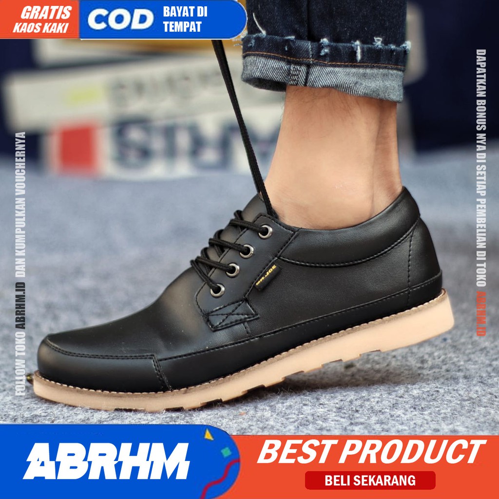 ABRHM X TARANTULA Sepatu Kasual Pria Sepatu Pria Casual Kulit Pu Sepatu Kerja Cowok/Cowo Ori Sepatu Semi Formal Kuliah Kondangan Gaya keren Kekinian Murah Terlaris