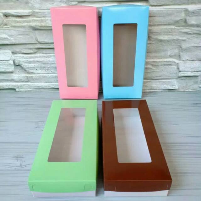 DUS KUE PERSEGI PANJANG WARNA PASTEL PER 10 PCS / CAKE BOX / SB261255