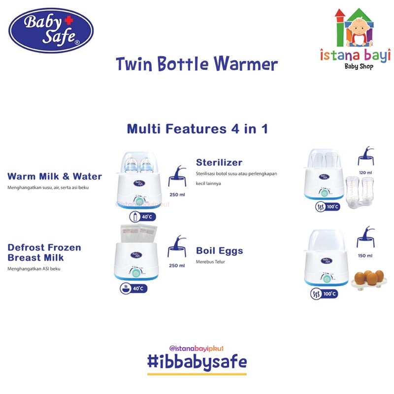 Baby Safe Twin warmer - Alat Penghangat Susu dan makanan bayi LB216