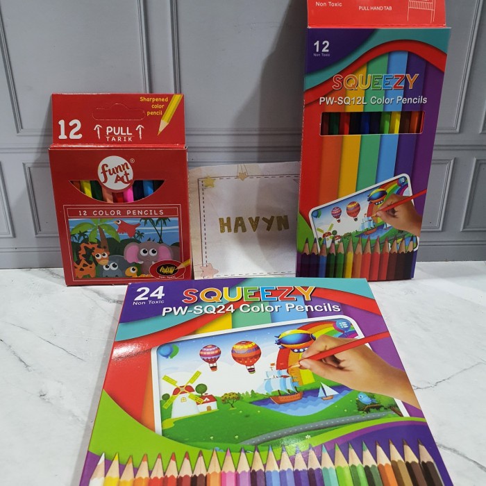 

WARNAPENSIL- PENSIL WARNA MURAH/COLOR PENCILS 12WARNA DAN 24WARNA - 24W PANJANG -PENSIL WARNA