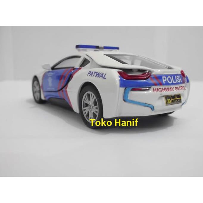 M963- Diecast Miniatur Replika Mobil Polisi Bmw I8 Patwal