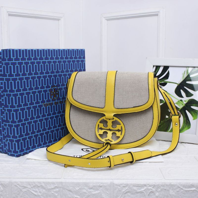Tory Burch Miller Canvas Quadrant Saddle Bag 202102