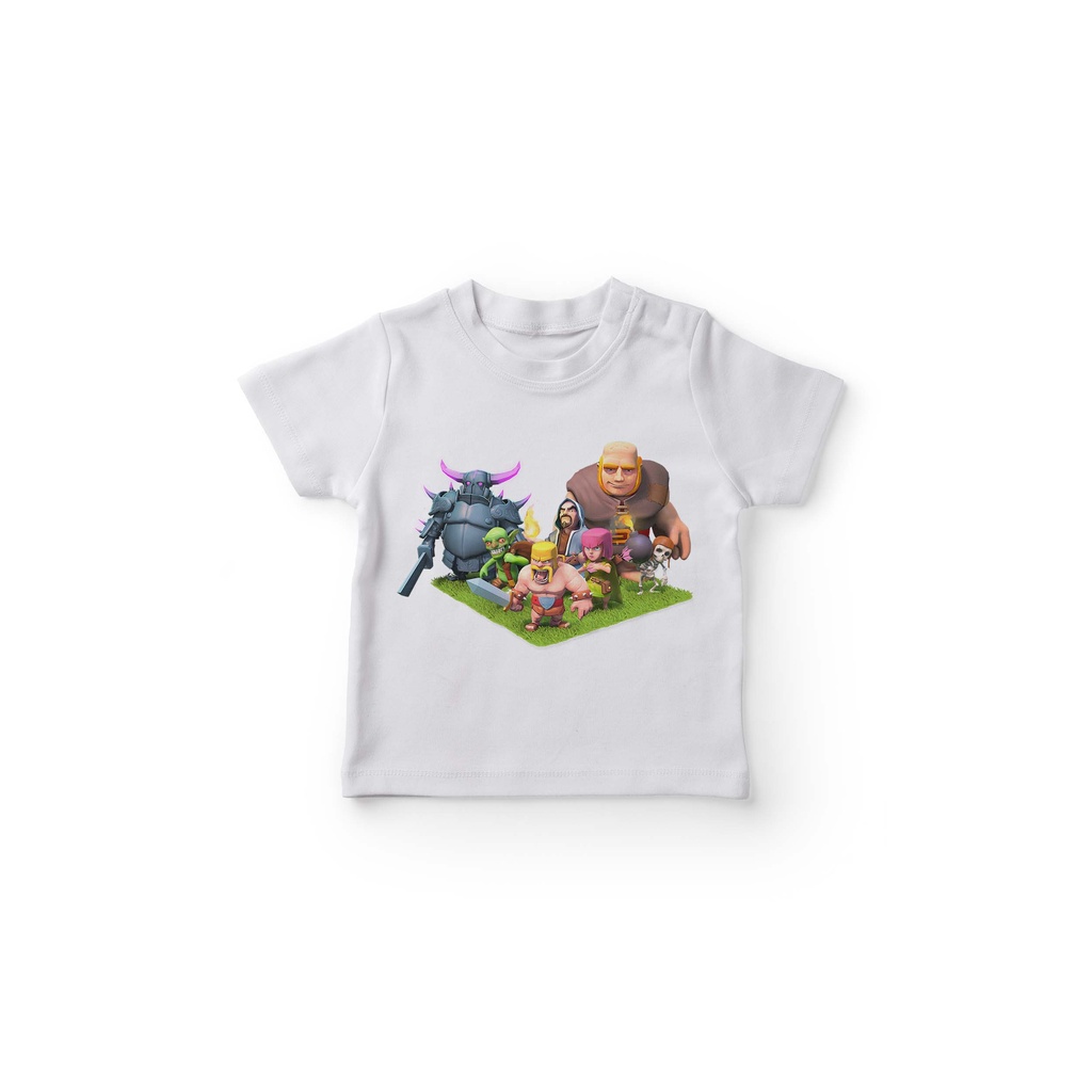 GKAPCOCATC2364 Kaos Anak Gambar COC Karakter Pekka Goblin Barbarian Wizard Archer Wall Breaker dan G