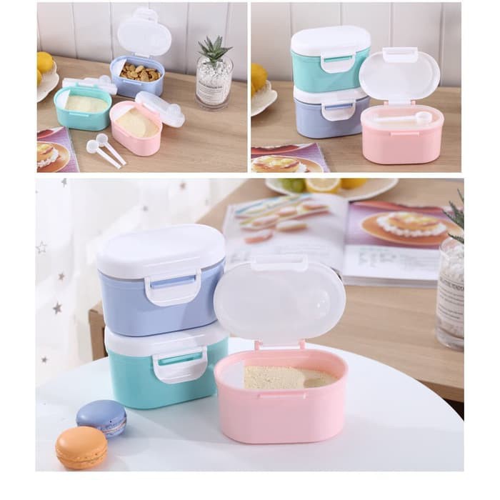 Tempat Susu Bubuk Bayi Portable Sealed Size L/Kotak Snack Biskuit 400g Toples Susu