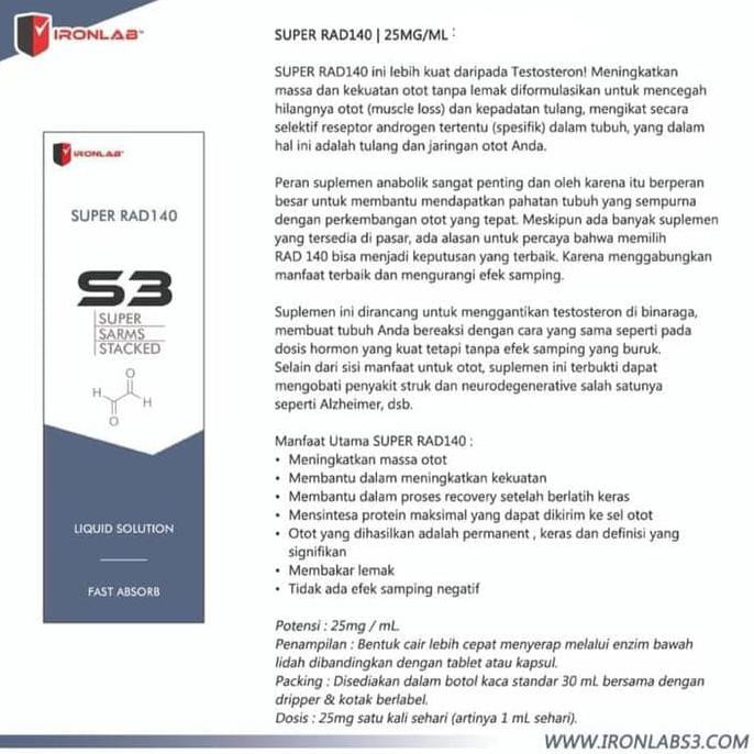 Terbatas - Sarms Super Rad140 Iron Lab