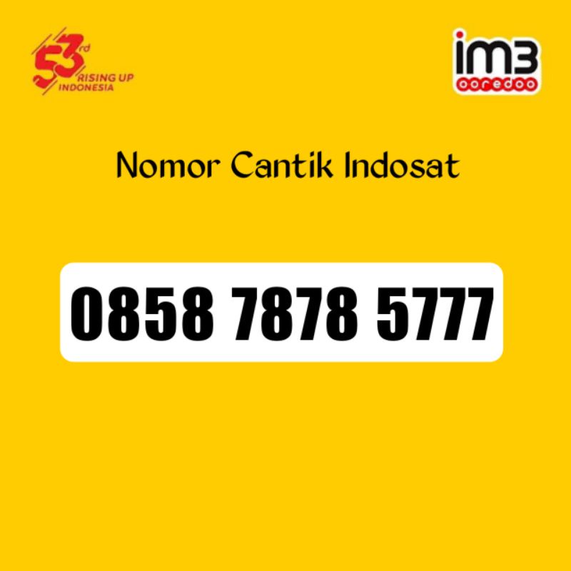 Nomor cantik Im3 Mentari indosat 4G LTE 7878 5777 Ekor Triple 777 5777