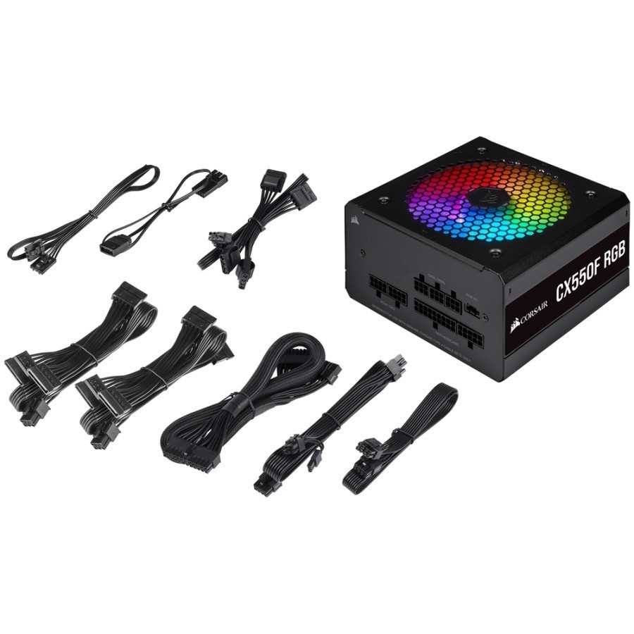 Corsair CX550F PSU RGB 550 Watt 80 Plus Bronze - Black