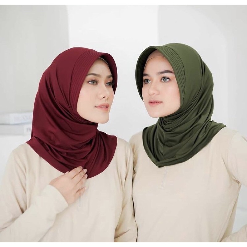 Hijab Bergo Sport Instant Jilbab Olahraga Jersey lycra premium-4
