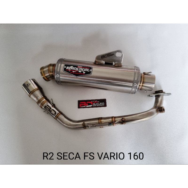 knalpot Black Devil fullsystem VARIO 160 PCX 160 original - R2 Seca trioval ss evo