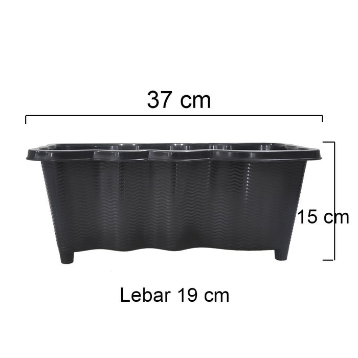 Pot Hitam Gelombang SGP-01 Panjang 37 cm hitam