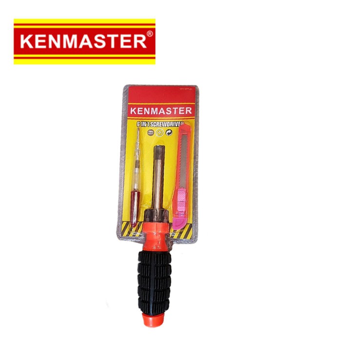 Kenmaster 6 In 1 Screwdriver Set - Obeng & Cutter & Test Pen