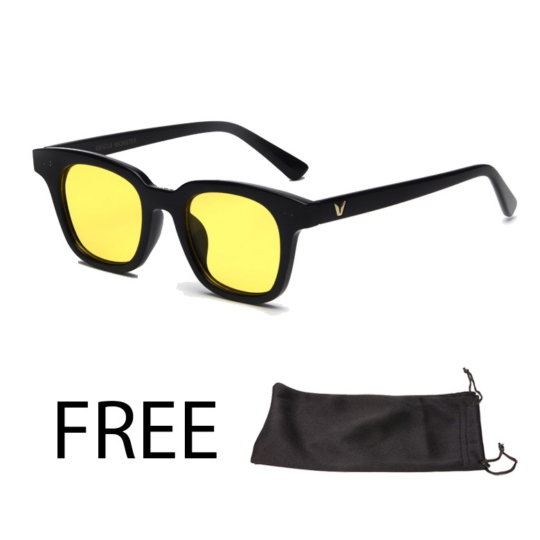 Kacamata GM Logo V Fashion Retro Vintage Anti Radiasi FREE SARUNG-2