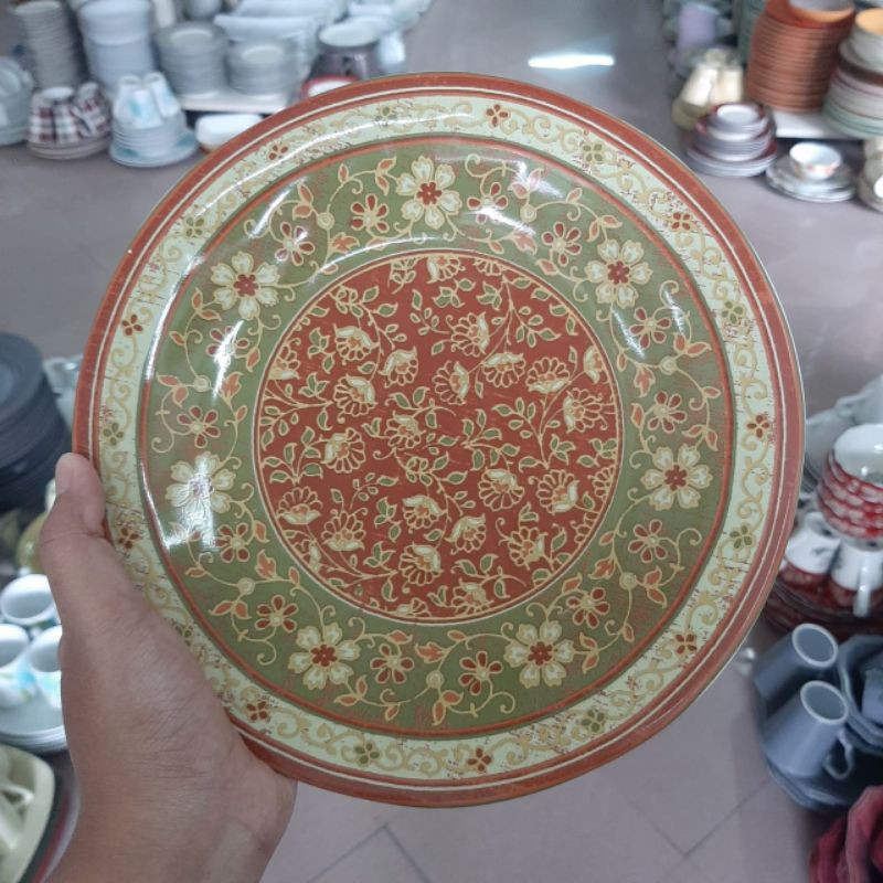 VINTAGE SALAD PLATE PIRING KERAMIK SANGO MOTIF CANTIK JADUL PAJANGAN HIASN DINDING DEKOR DAPUR