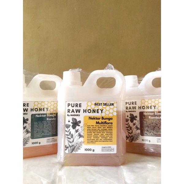 ( 1Kg ) Madu Asli Murni 100% Nectar Bunga - Raw Honey