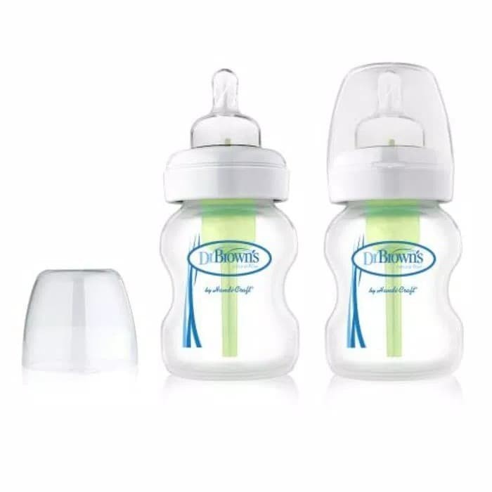 Dr Brown's Option+ Anti-colic Botol Susu Wide Neck 150ml Pack (isi 2)