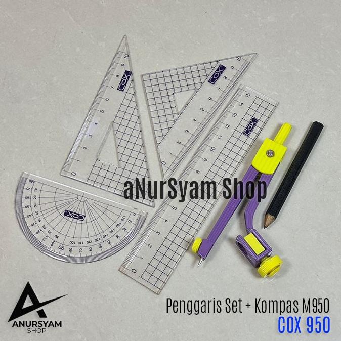 

Penggaris Set Plus Compas COX M950 anursy44 Murah