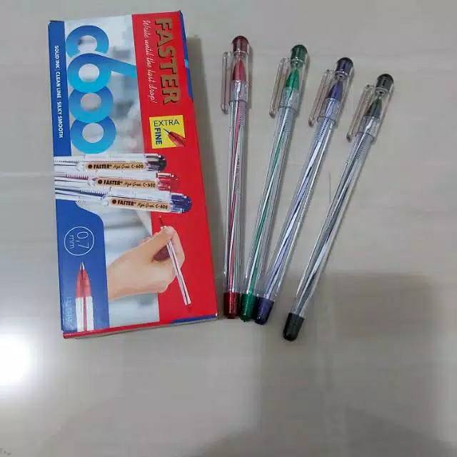 

[ 1PACK ] Pulpen Faster C600 Isi 12 / Pen Faster C600 100% ORIGINAL - MURAH