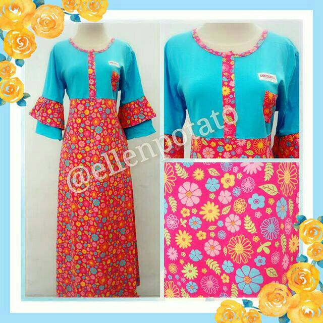 Gamis bertangan pdk terompet flower