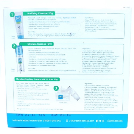 ⭐ BAGUS ⭐ SAFI WHITE EXPERT ESSENTIAL KIT | Cleanser Essence Day Cram Trial Kit