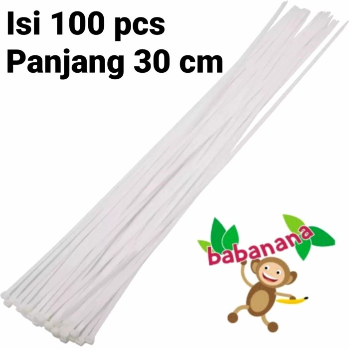 100pcs cable ties 30cm pengikat kabel perapih organizer putih