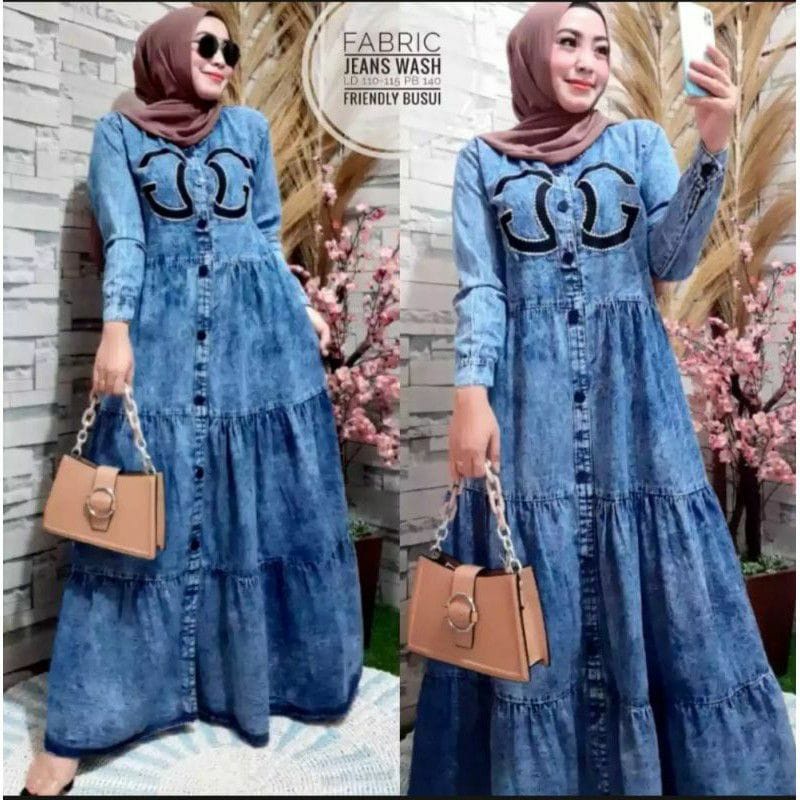 CHANEL GAMIS SNOW BLUE JEANS GUCCI MAXI DRESS KEKINIAN