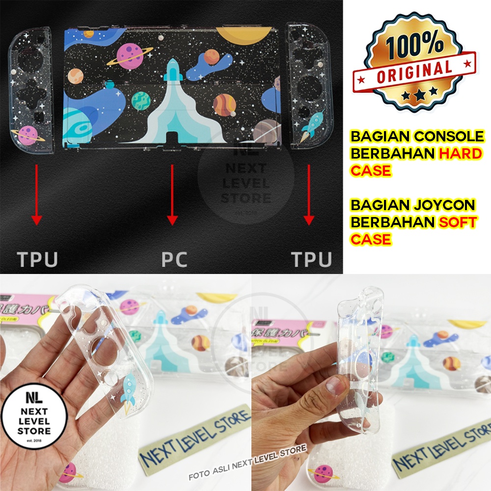 Full Mix Crystal Case Nintendo Switch OLED Custom Hard Soft Case - Akitomo - Original