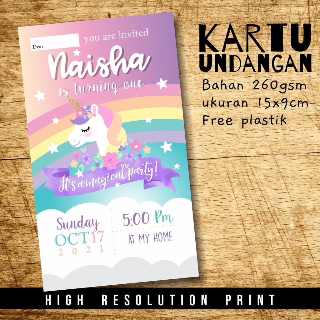 Undangan Ulang Tahun Anak Unicorn