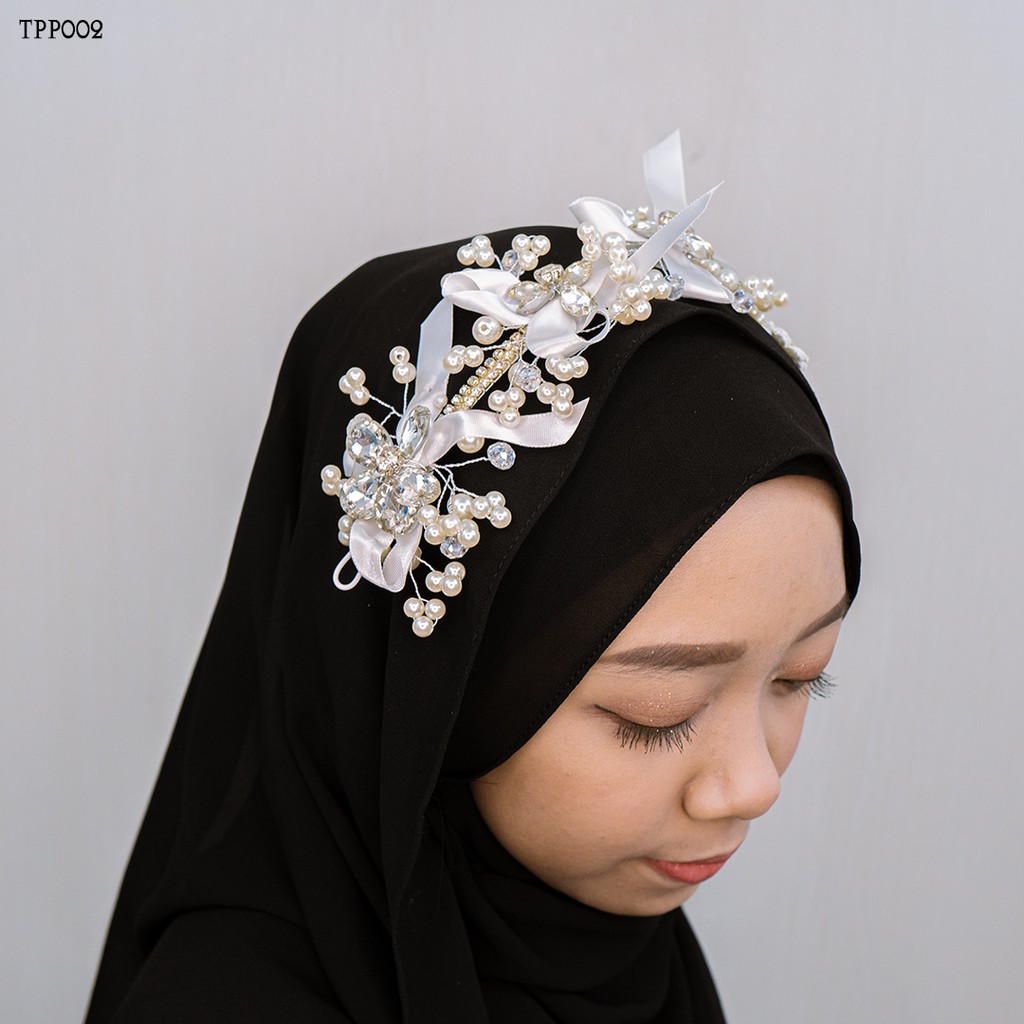 [BISA COD] CROWN BRIDAL SETELAN TIARA HIJAB MODERN ASESORIS WANITA TPP002