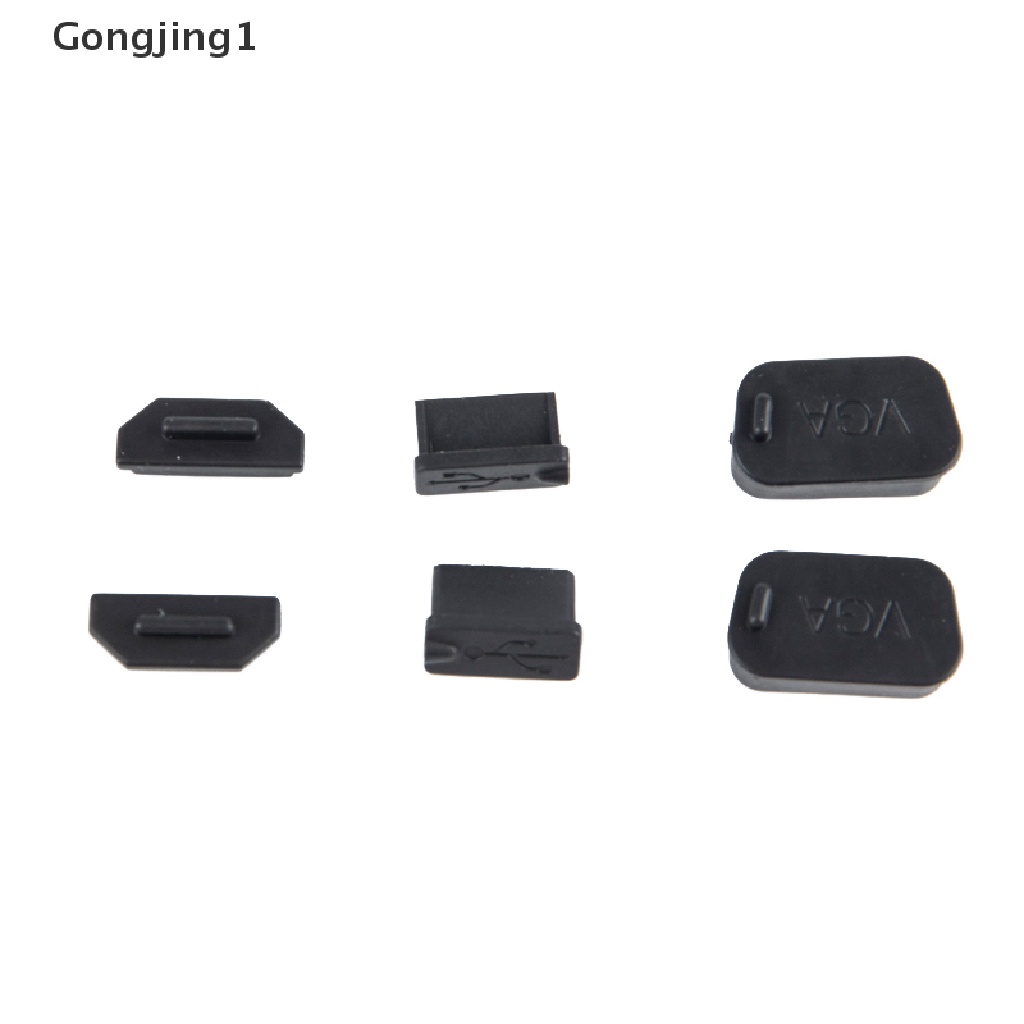 Gongjing1 10Pcs Cover Pelindung Port Konektor USB VGA HDMI Bahan Karet