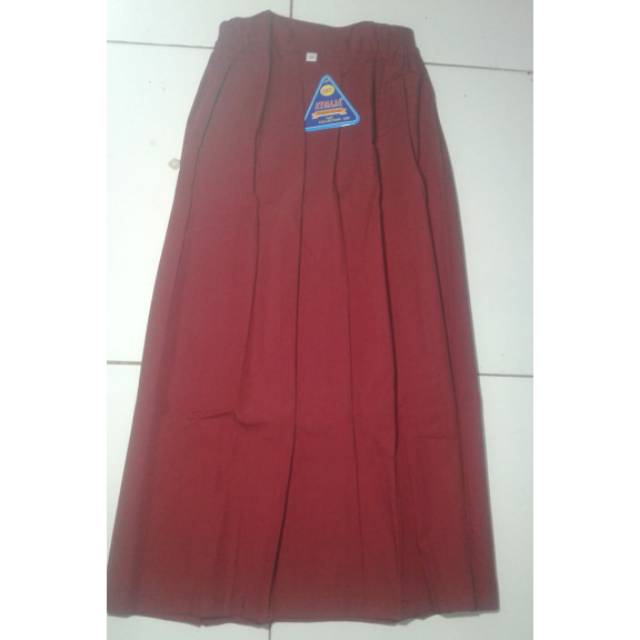 Rok SD/MI REMPEL Panjang -Merk Atmaja No.29-30 Warna Merah, Hitam, Coklat, Hijau, Putih Tulang/Susu
