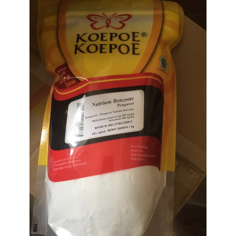 Natrium Benzoate Koepoe Koepoe 1 kg Benzoat Pengawet Makanan Kupu Kupu