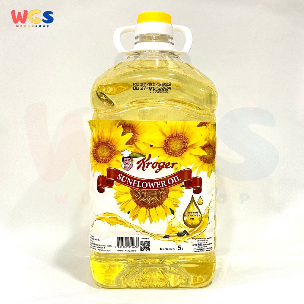 

Kroger Sunflower Oil 100% Pure 5 ltr - Minyak Biji Bunga Matahari