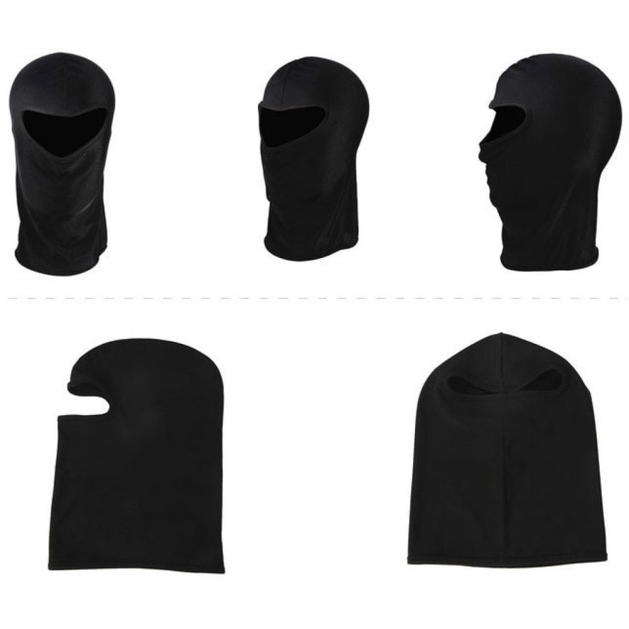 Masker Motor Ninja Balaclava Polos Hitam Full Face Pelindung Muka Helm Motor Biker Skull