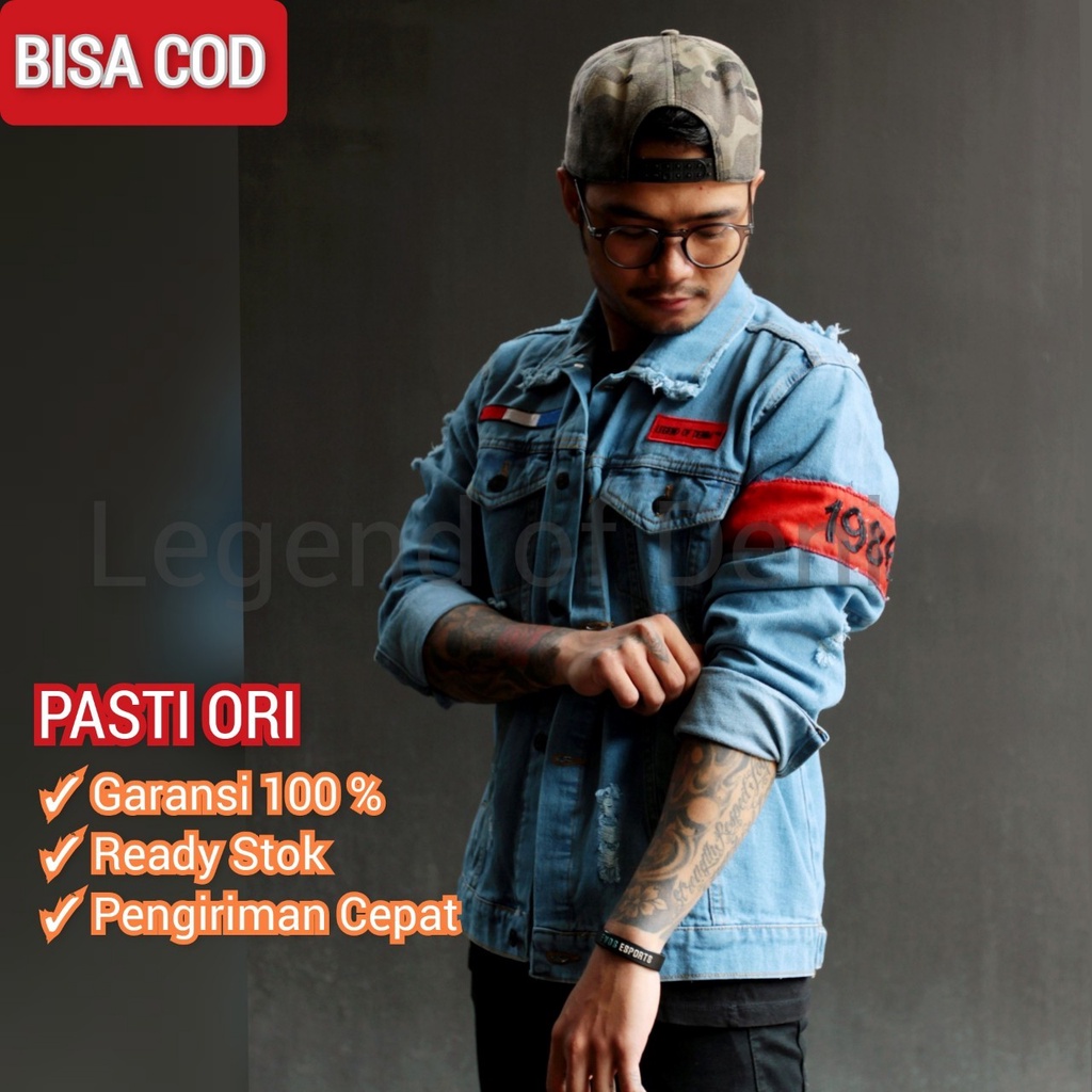 Seri ILRJJ234 Jacket Japanese Ripped jeans pria distro jaket ripped jeans Bio bleach Legend of Denim