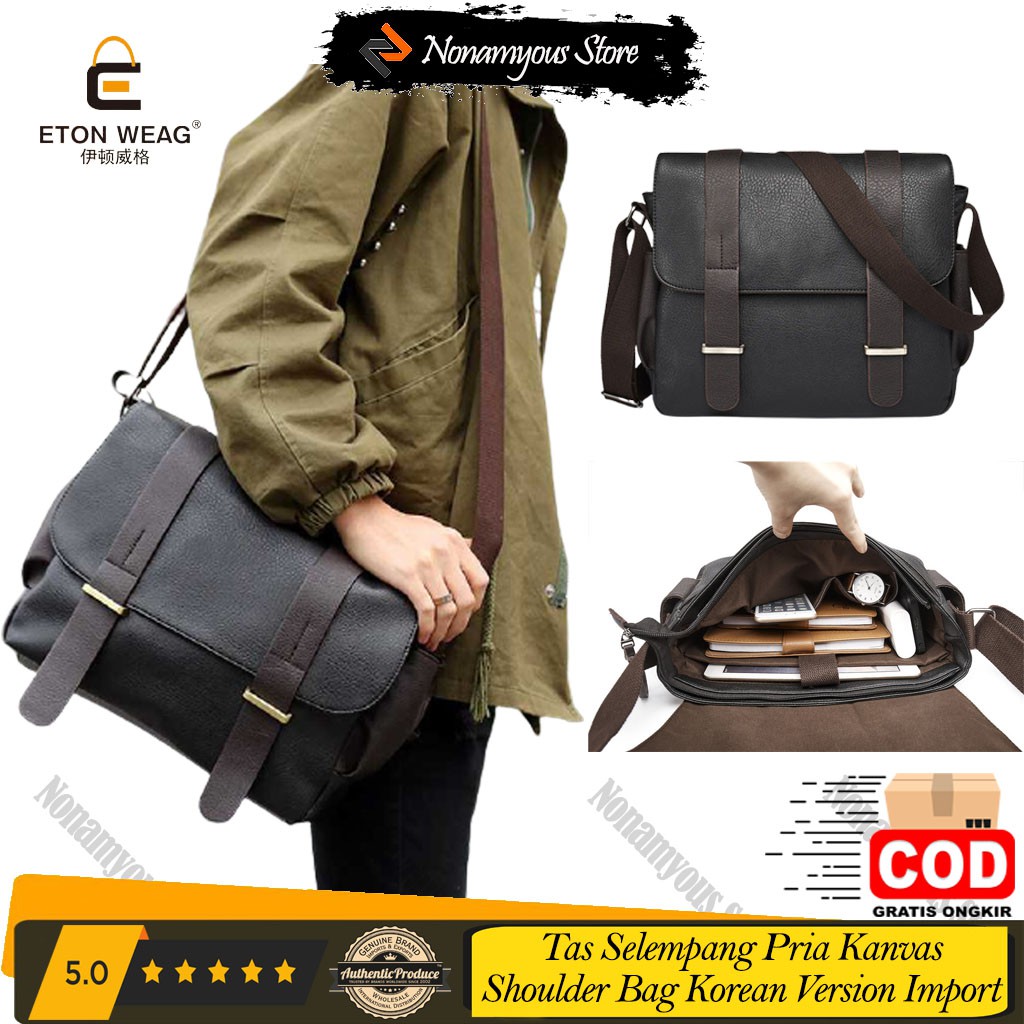 [ORIGINAL] EtonWeag Tas Selempang Kulit Pria Tab 12 Inch Business Shoulder Bag's Import