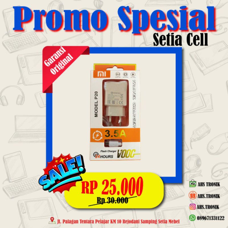 PROMO TRAVEL CHARGER MODEL P20 3.5A FAST CHARGING 1 MICRO USB  BRANDED MURAH