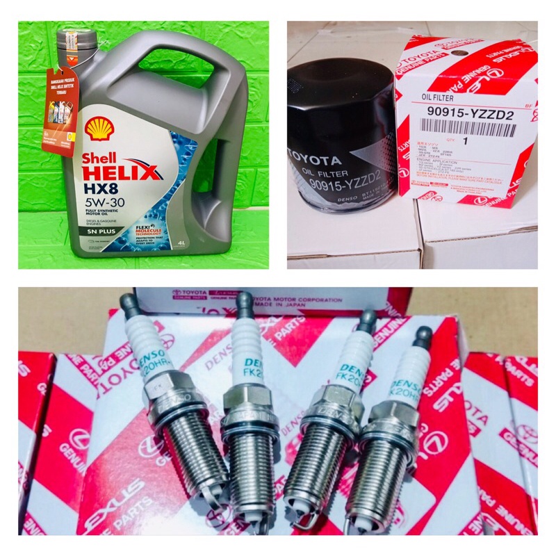 shell helix HX8 5w 30 4L / paket busi filter oli innova reborn / fortuner vrz