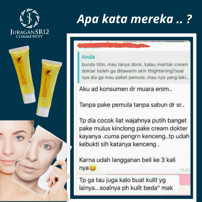 WHITENING TERBAIK!! PENCERAH WAJAH / PENGENCANG ANTI KERUT WAJAH / HERBAL TIGHTENING CREAM SR12