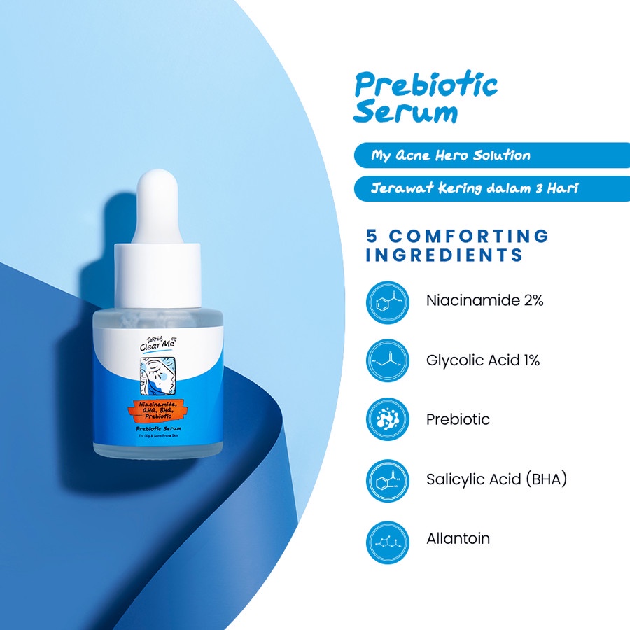 Dermies My Acne Hero - Clear Me Serum with Prebiotic &amp; Facial Wash Pembersih wajah Anti Jerawat