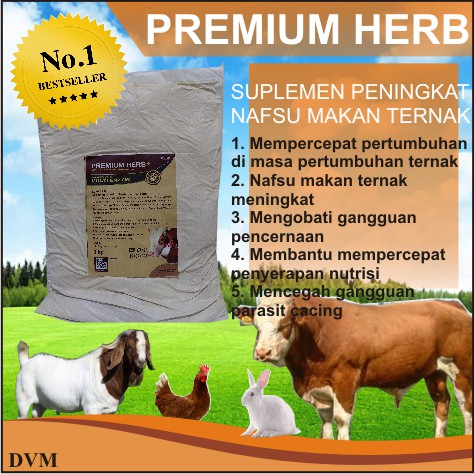 Jamu sapi, kambing, ayam, Herba Plus Enzyme (Premium Herb+) @ 1kg