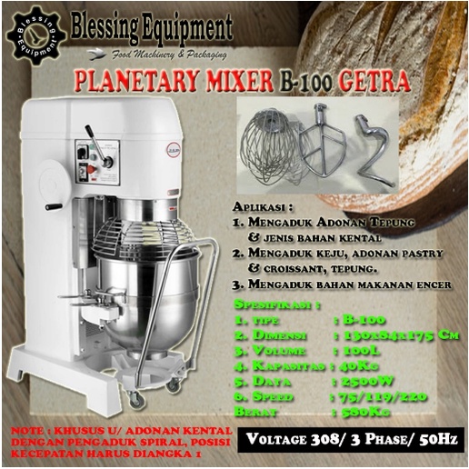 B-100 PLANETARY MIXER ROTI "GETRA"