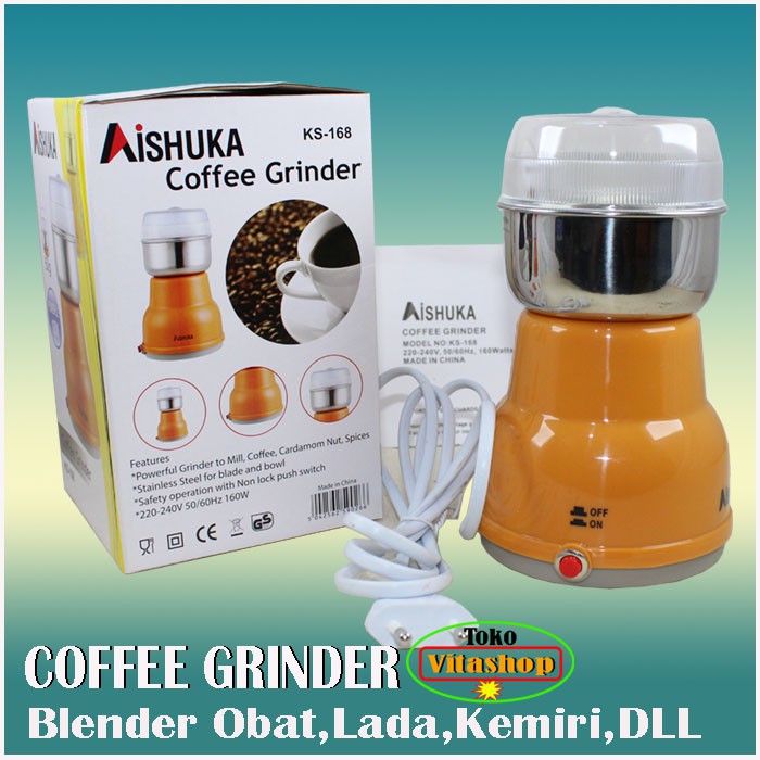 AISHUKA KS-168 / Kopi Grinder AISUKA Blender Pelumat Bumbu Penggiling Obat