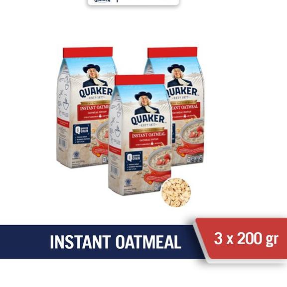 

[KODE BARU 894] Quaker Instant Oatmeal 200 gr x 3 pcs Triple Pack TERMURAH..!!