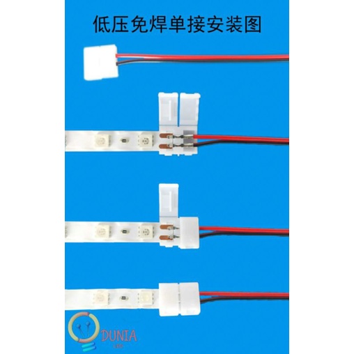 Connector Led Strip 2835/3528/5050 Pakai Kabel / Konektor Led Strip