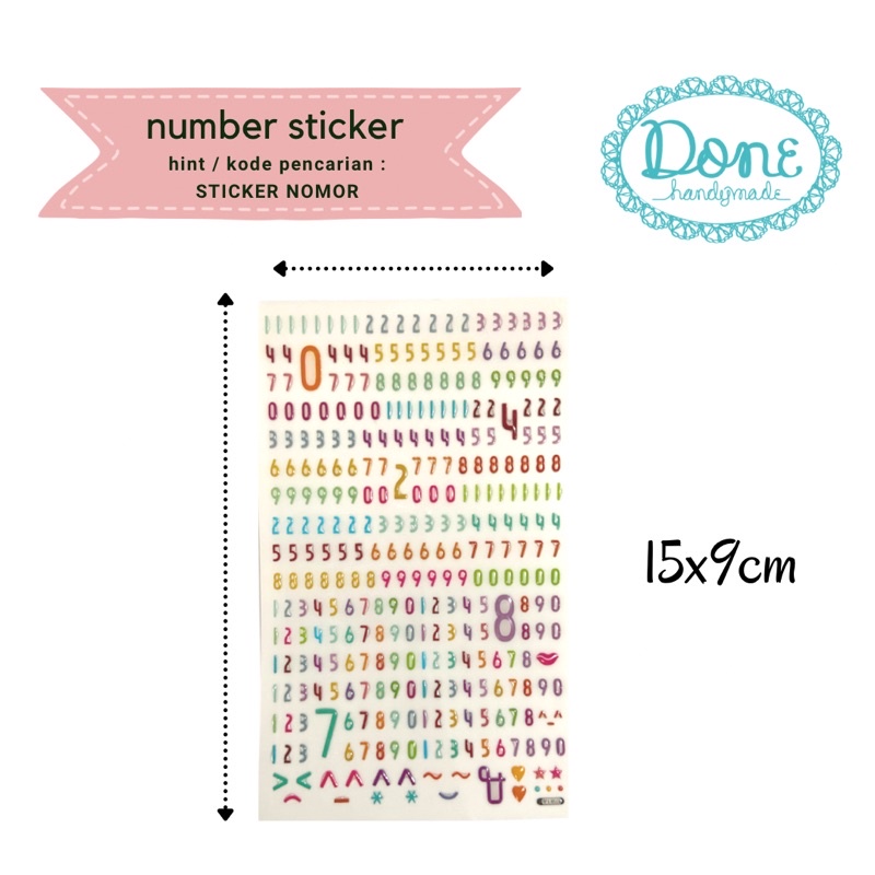 done handymade sticker pvc timbul sticker alphabet stiker nomor sticker resin