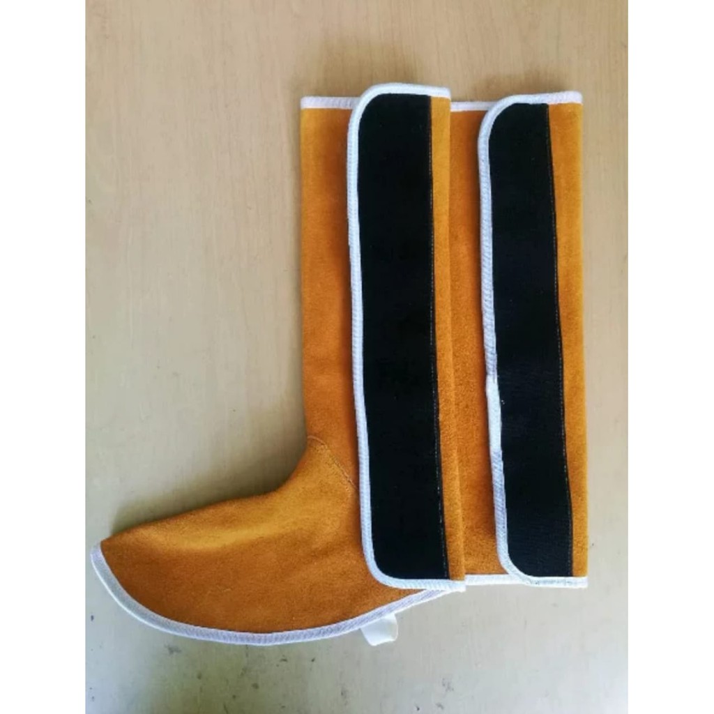 Welding Foot Cover Kulit/ apron kaki kulit tan/murah apron kaki yutaka kulit tan